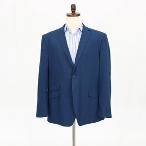 Perry Ellis 48R Blue Solid 2-Button Sport Coat Blazer Jacket T691